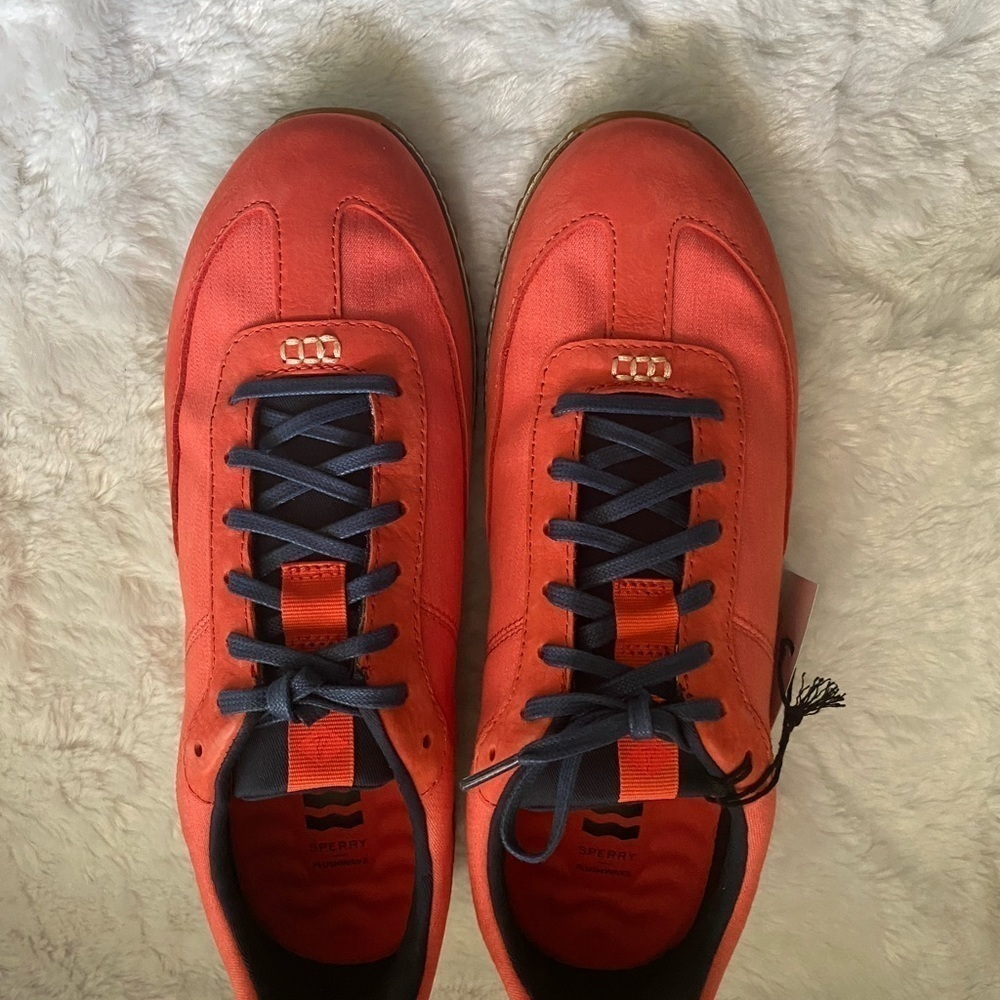 NEW mens Sperry PW Trainer Text Red size 11m